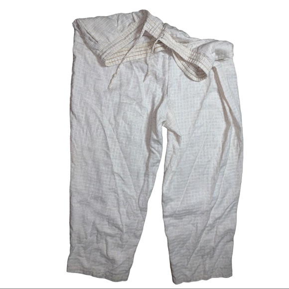 Club Z Collection Beige Lounge Pants Sz 3X Textured Drawstring Elastic Waist - Picture 12 of 16